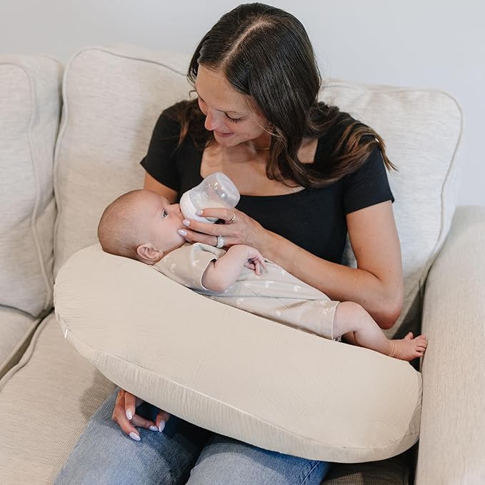 Konssy Muslin Nursing Pillow Covers, 100% Cotton Soft & Adorable Covers for Breastfeeding Pillows, Slipcovers for Newborn Baby Boys & Girls