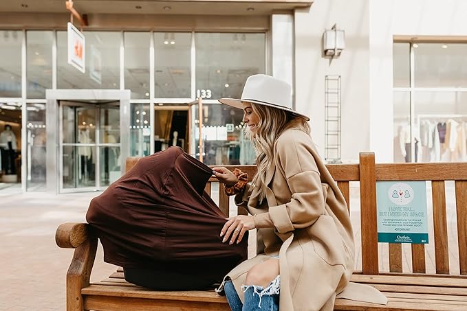 Baby Car Seat Cover Canopy and Nursing Cover Multi-Use Stretchy 5 in 1 Gift "Moose" by Copper Pearl