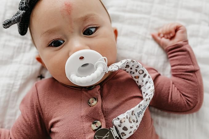 Copper Pearl Pacifier Clip 3-Pack: Premium Knit Binky Clips for Baby Girls and Boys - Stylish Stainless Steel Pacifier Holder Clip - Baby Pacifier Clips for No More Floor Drops - Zara