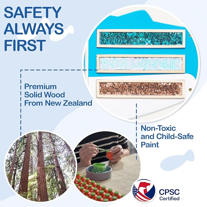 Monläurd® Shark Montessori Busy Board, Sensory Board, Educational Toys, Sensory Wall Panel, Wall Toys, Daycare Furniture, Playroom Furniture, Learning Toys, Boys and Girls 6 M+