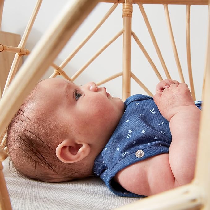 ergoPouch Cocoon Swaddle Sack 0.2 TOG - Baby Sleep Sack, Gentle Snug Fit Helps Calm Startle Reflex, Ideal for Arms In/Out Sleeping, Soft Breathable Fabric for Better Sleep (0 Months, Night Sky)