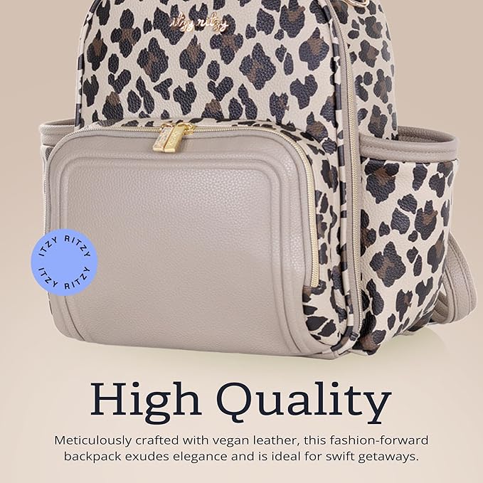 Itzy Ritzy Unisex Baby Mini Plus Diaper Bag, Leopard
