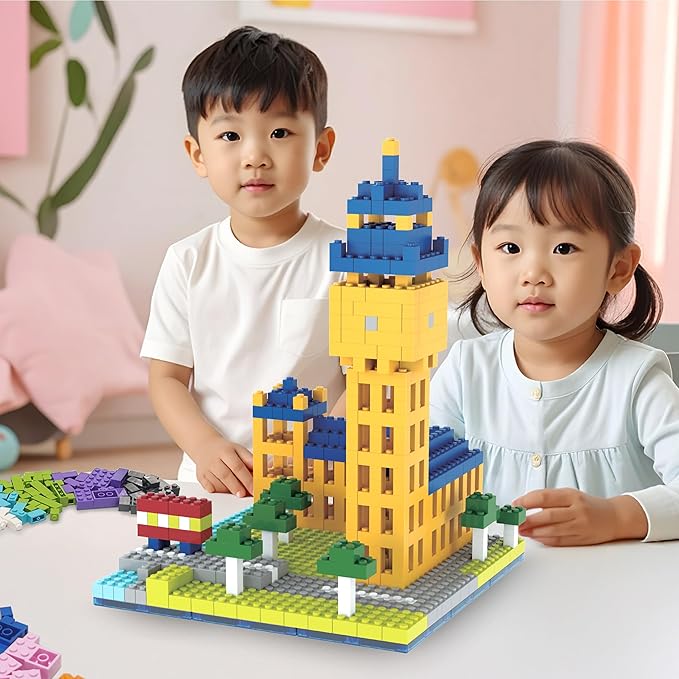 PicassoTiles 1016pcs Magnetic Tile & Building Brick Combo Construction STEM Toy Magnet Tiles for Creative Play Educational Toys for 3+ Large Bricks for Toddlers Compatible with Major Brands PTS1016