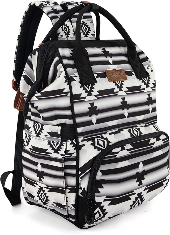 Montana West Wrangler Callie Diaper Bag Backpack with Stroller Straps Multifunction Baby Travel Bag WG2204-9110BK
