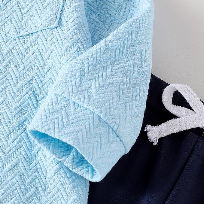 Toddler Boy Clothes Baby Outfits Fall Winter Long Sleeve Button Down Sweatshirt + Casual Pants 2pcs 18 Months - 5T