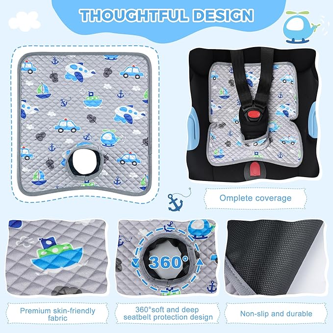 Car Seat Protector for Potty Training, 2 Pack Waterproof CarSeat Liner Toilet Training for Baby Infant Toddler, Dry Seat Piddle Pads Cover for Strollers (Grey)