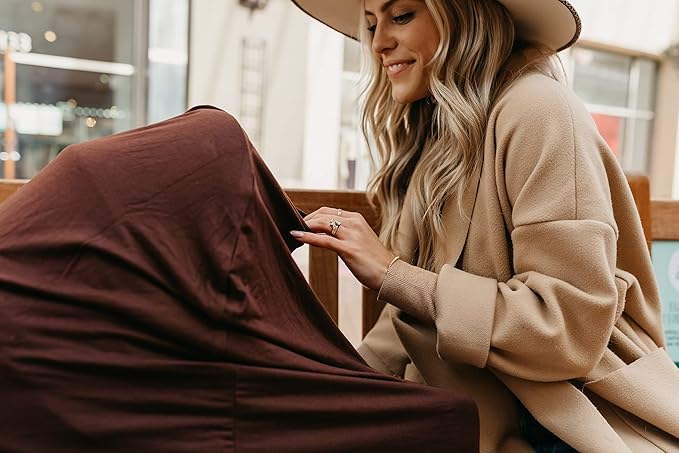 Baby Car Seat Cover Canopy and Nursing Cover Multi-Use Stretchy 5 in 1 Gift "Moose" by Copper Pearl