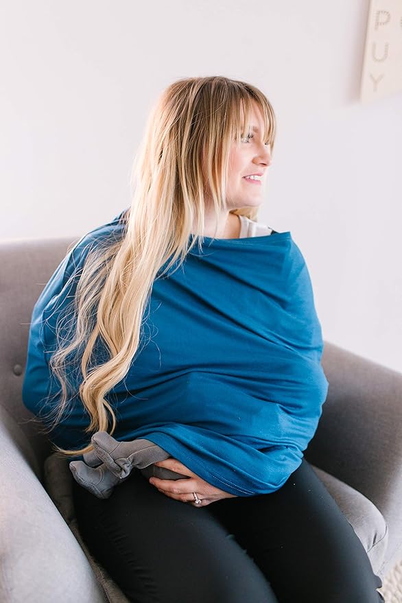 Copper Pearl Multi-Use Cover: Car Seat Covers, Nursing Cover, and Stroller Cover for Sun - Stretchy Fabric, All-Season Use, Stylish Designs, Easy Access for Moms - River