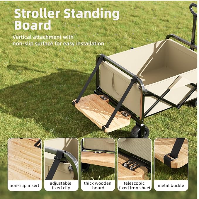 Stroller Wagon Standing Board - Stand Up Attachment with Slip-Resistant Surface for Toddlers Suitable for All 2-Seat & 4-Seater Wagon Strolle Accessories (Style 2)