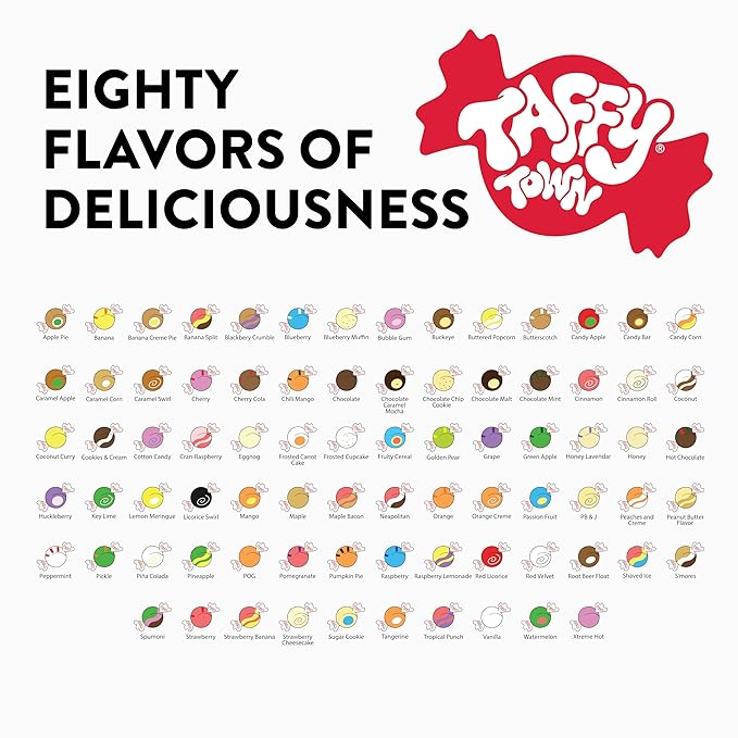 Taffy Town Saltwater Taffy- Maple | Gourmet Taffy| Nougat-Style Candy| Soft & Delicious| Sumer Snack Treats| Party Good Candies| 2.5lbs