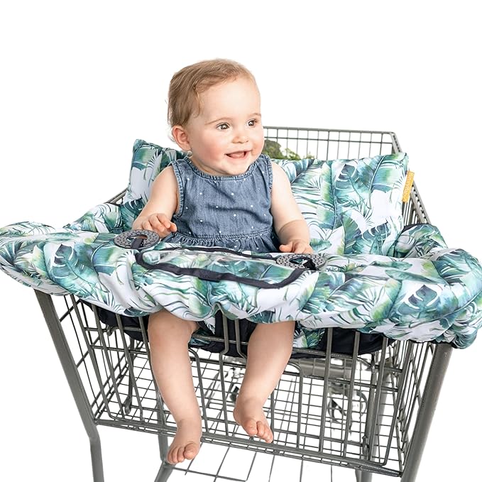 2-in-1 Cushy Cart Cover and High Chair Cover | Universal Fit | Includes Storage Pouch (Tropical Days)