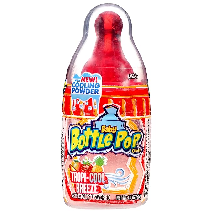 Baby Bottle Pop Candy Lollipop, 18 Ct Bulk Lollipops with Dipping Powder in Assorted Fruity Flavors, Full Size, Individually Wrapped Hard Candy For Gender Reveal, Baby Showers, Goodie Bags & Parties