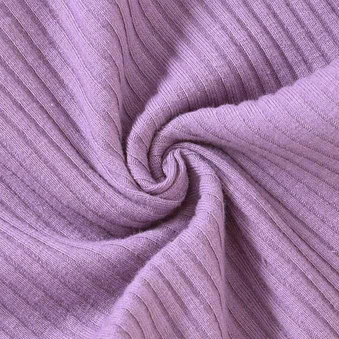 Aalizzwell Preemie Newborn Infant Baby Girls Clothes Ribbed Bodysuit Pants Set Fall Winter Outfits