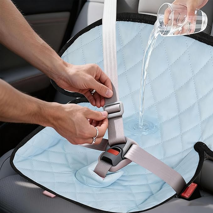 MOOB Waterproof Car Seat Protector - Potty Training Liner for Baby & Toddler, Machine Washable Piddle Pad with Anti-Slip Backing, Universal Fit for Infant Car Seat & Stroller (Blue)