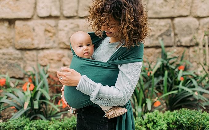 Boba Baby Wrap Carrier – Original Baby Sling Carrier for Newborns (7–35 lbs), Soft, Secure, Hands-Free & Ergonomic, Ideal for Comfortable Bonding, New Parents (Serenity Rainforest)