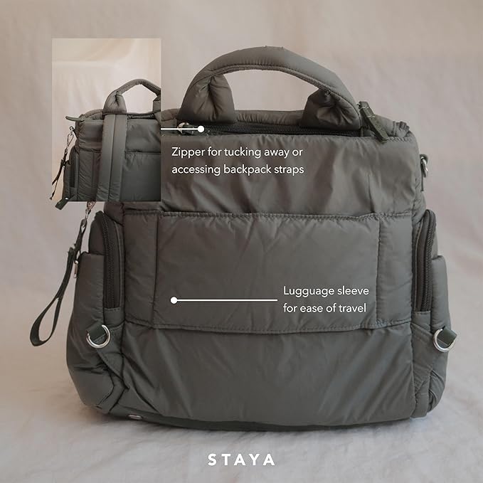 Staya- Cloud Diaper Bag (Sage, Medium)