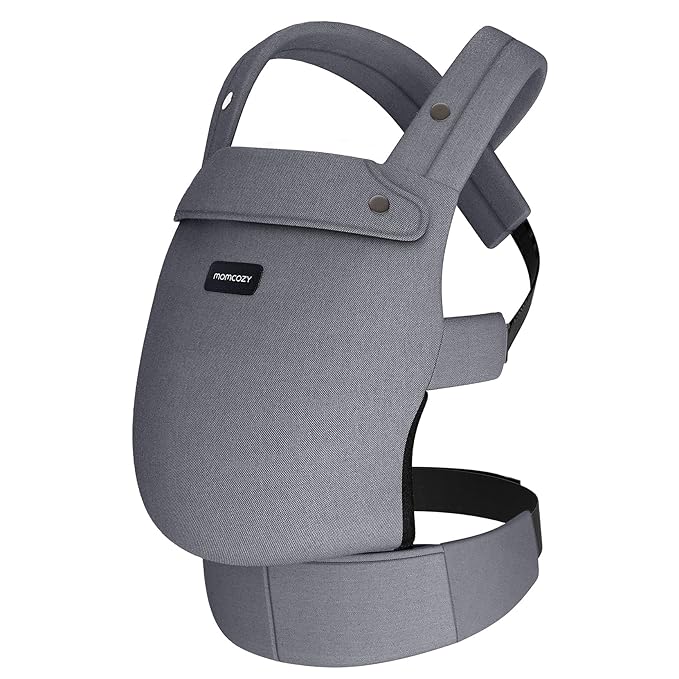 Momcozy Baby Carrier - Ergonomic, Cozy and Lightweight Carrier for 7-44lbs, Effortless to Put On, Ideal for Hands-Free Parenting, Enhanced Lumbar Support, Purehug for Infant to Toddler, Grey