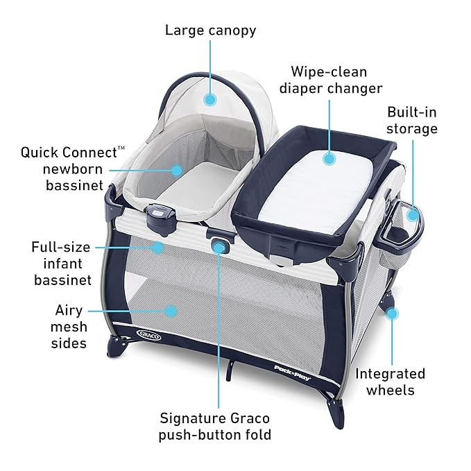 Graco Pack 'n Play Quick Connect Portable Bassinet Playard