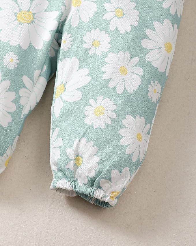 Renotemy Newborn Baby Girl Clothes Outfits Infant Romper Ruffle Floral Pants Cute Toddler Baby Girl Clothes Set