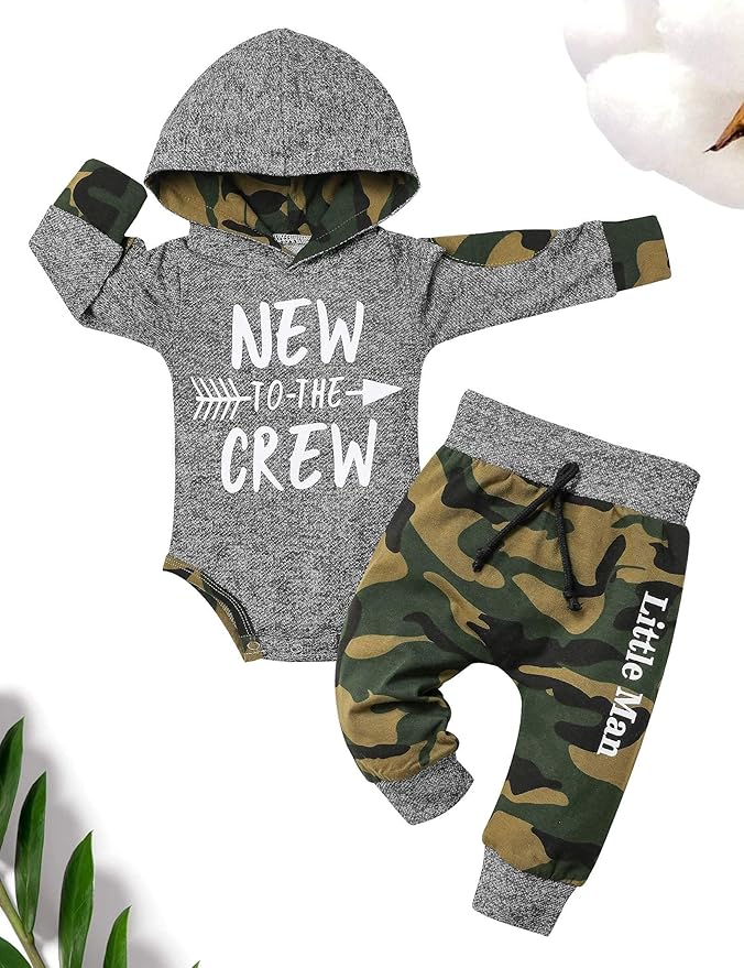 Fommy Newborn Baby Boy Clothes Plaid Letter Print Long Sleeve Hoodies + Long Pants 2PCS Fall Winter Outfits Set