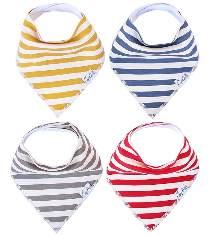 Copper Pearl Baby Bandana Drool Bibs for Drooling and Teething 4 Pack Gift Set Alpine, Soft Set of Cloth Bandana Bibs for Any Baby Girl or Boy, Cute Registry Ideas for Baby Shower Gifts