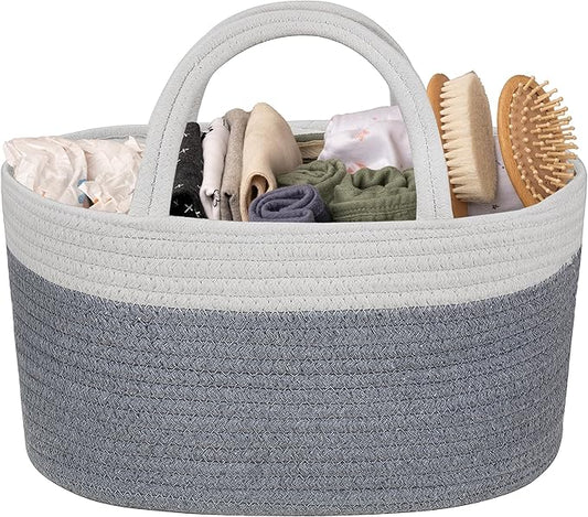 Natemia Baby Diaper Caddy Organizer - Baby Shower Basket for Gifts - Nursery Storage for Diapers, Wipes, Breast Pump - Portable Organizer and Gift Bag - Newborn Essentials