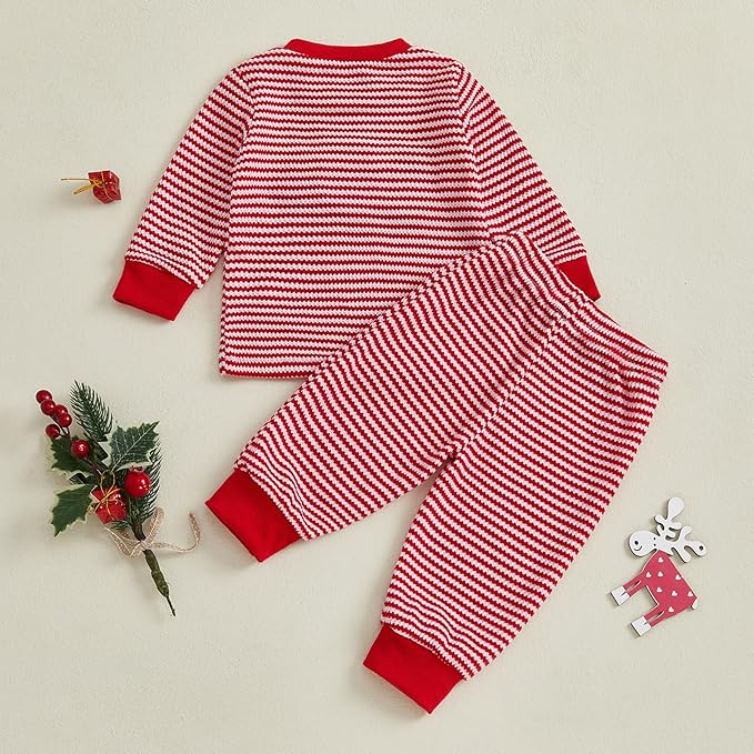 CIYCUIT Toddler Baby Boy Outfits Striped Sweatshirt Pants Clothes Set