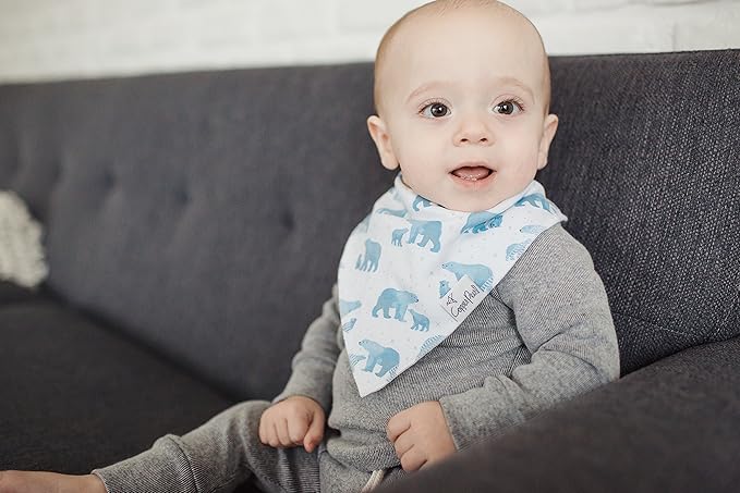 Copper Pearl Baby Bandana Drool Bibs for Drooling and Teething 4 Pack Gift Set for Girls or Boys “Arctic Set