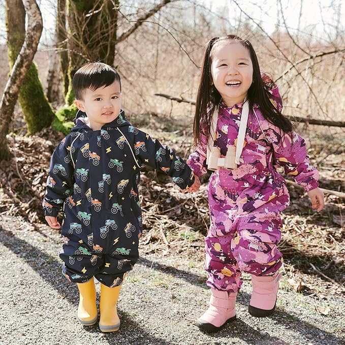 JAN & JUL Waterproof Rain Suit, Windproof Coveralls for Toddlers and Kids