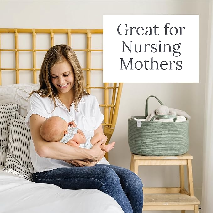 Natemia Baby Diaper Caddy Organizer - Baby Shower Basket for Gifts - Nursery Storage for Diapers, Wipes, Breast Pump - Portable Organizer and Gift Bag - Newborn Essentials