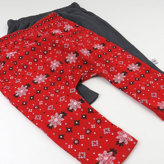 HonestBaby Unisex-Baby Multipack Harem Pants Roomy Fit Pull on Bottoms 100% Organic Cotton for Baby Boys, Girls