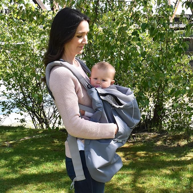 JAN & JUL Waterproof Cozy-Dry Baby Rain Cover, Breathable Infant Carrier, Universal Fit (Heather Grey)