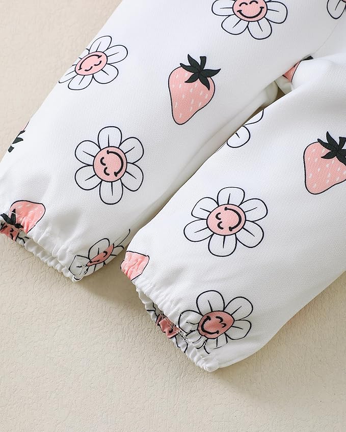 Renotemy Newborn Baby Girl Clothes Outfits Infant Romper Ruffle Floral Pants Cute Toddler Baby Girl Clothes Set