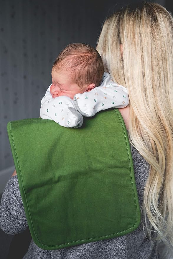 Copper Pearl Premium Baby Burp Cloths - 3-Pack Large Cotton Burp Cloths, Extra Soft Spit Up Rags with 3 Absorbent Layers, Perfect for Baby Boy and Baby Girl Gifts (21" x 10" Size, Ridge Set)