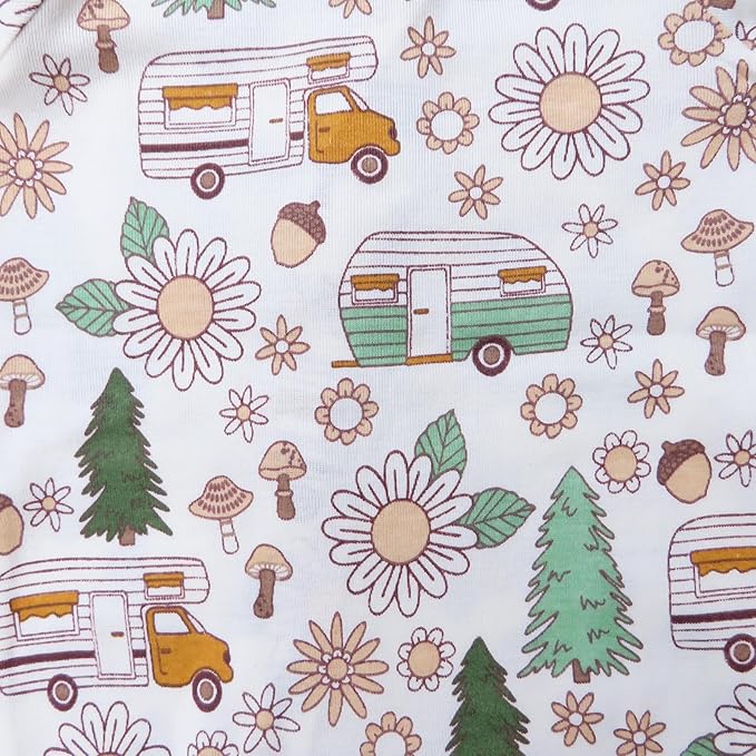 HonestBaby Sleep & Play Footed One-piece Pajama Sleeper 100% Organic Cotton, Baby Boys