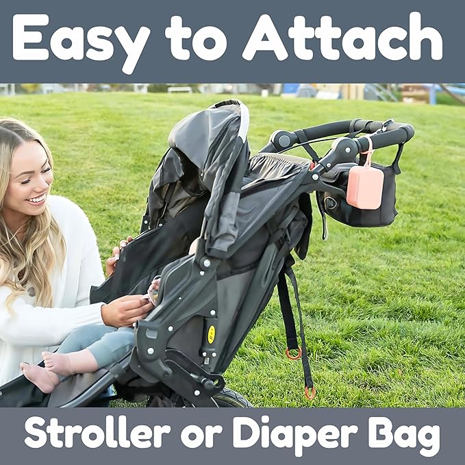 Silicone Pacifier Case - Hygienic Sealed Closure, One-Piece Easy-to-Clean Design,100% Food-Grade, BPA-Free Baby Pacifier Holder Case, Binky Holder, Attach to Any Diaper Bag or Stroller - Baby’s Aid