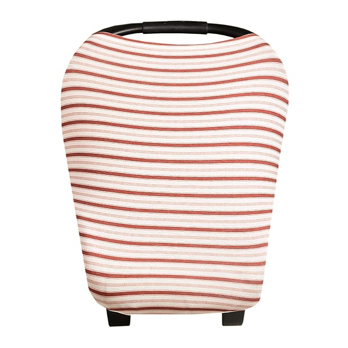 Baby Car Seat Cover Canopy and Nursing Cover Multi-Use Stretchy 5 in 1 Gift Cinnamon by Copper Pearl