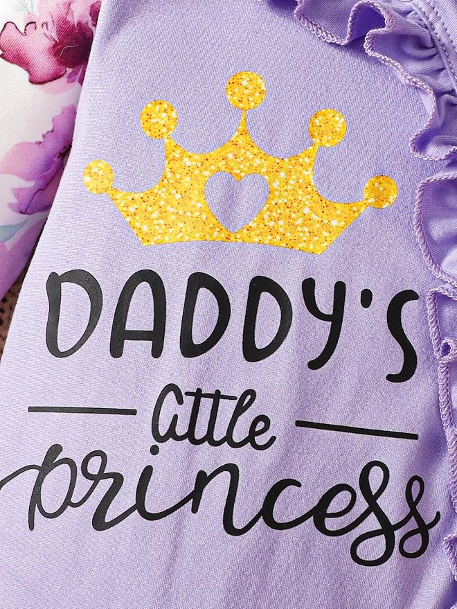 Preemie Newborn Baby Girl Clothes Infant Fall Winter Outfits Letter Floral One-Piece Romper+Jumpsuit