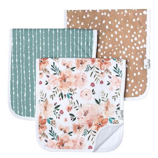 Copper Pearl Baby Burp Cloth Small 21''x10'' Size Premium Absorbent Triple Layer 3-Pack Gift Set 'Autumn'
