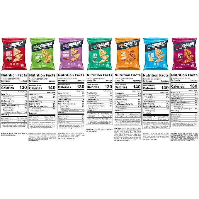PopCorners Popped Corn Snacks, Sampler Pack, 1 Ounce (Pack of 20) (Assortment May Vary)