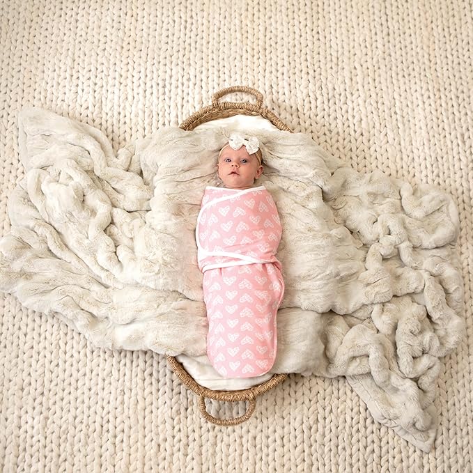 aden + anais Essentials Easy Swaddle Wrap Quick Change with Bottom Zipper, Snug Cotton Knit Baby Wrap Swaddle Blanket for Newborns, TOG 1.0, 3-Pack, Briar Rose, 0-3 Months, Small/Medium