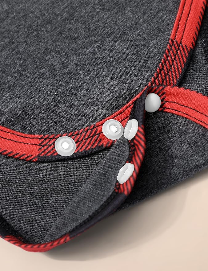 Baby Boy Clothes Long Sleeve Animal Plaid Romper + Overalls Infant Boy Clothes 2PCS Fall Winter Outfits