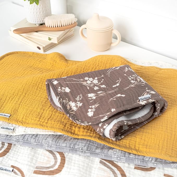 Gerber Baby Unisex Muslin Burp Cloths 5-Pack, Multi Pink Floral, Large Size 20" x 10"