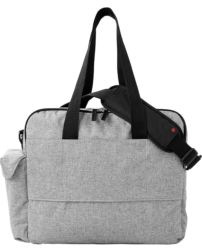 Skip Hop Diaper Bag: Iconic Duo Weekender, Extra Large Capacity with Changing Pad & Stroller Attachment, Grey Melange