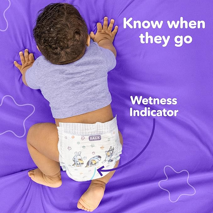 Luvs Size 8 Baby Diapers, Platinum Protection Bluey Diapers for Day & Night,Size 8, 108 Count