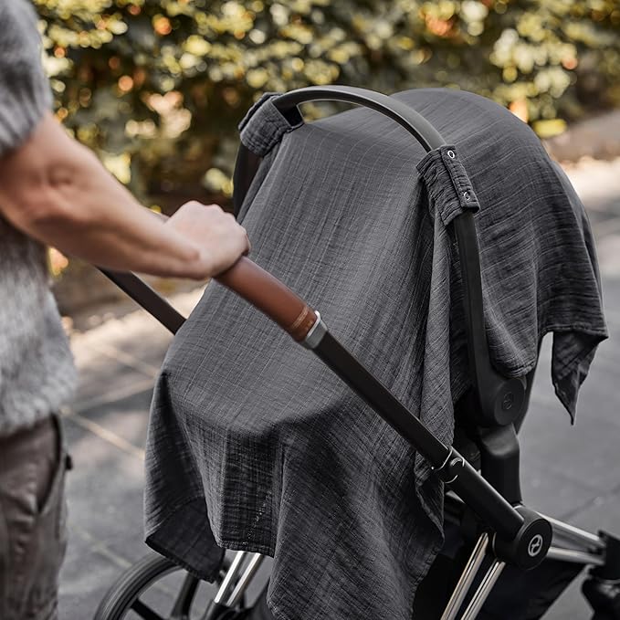 Car Seat Cover Baby - Organic Cotton - Carseat Covers Baby - Carseat Cover - Car Seat Canopy - Carseat Canopy - 100% Muslin Cotton, 43" x 32" (Soft Grey)