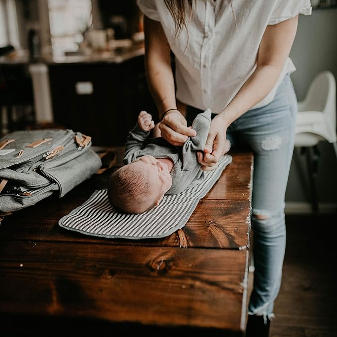 Parker Baby Diaper Backpack - Large Diaper Bag with Insulated Pockets, Stroller Straps and Changing Pad -"Birch Bag" - Cream