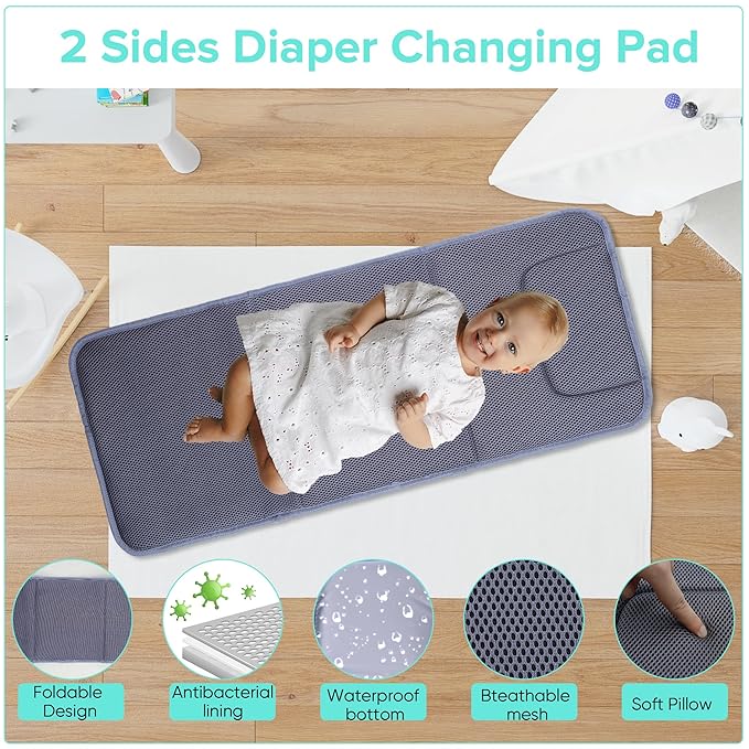 Diaper Bag Backpack for Mom and Dad, Large Capacity Baby Travel Bag with USB Charging Port, Waterproof Foldable Baby Bag for Boys and Girls, Stylish Maternity Backpack for Travel & Hospital,Black