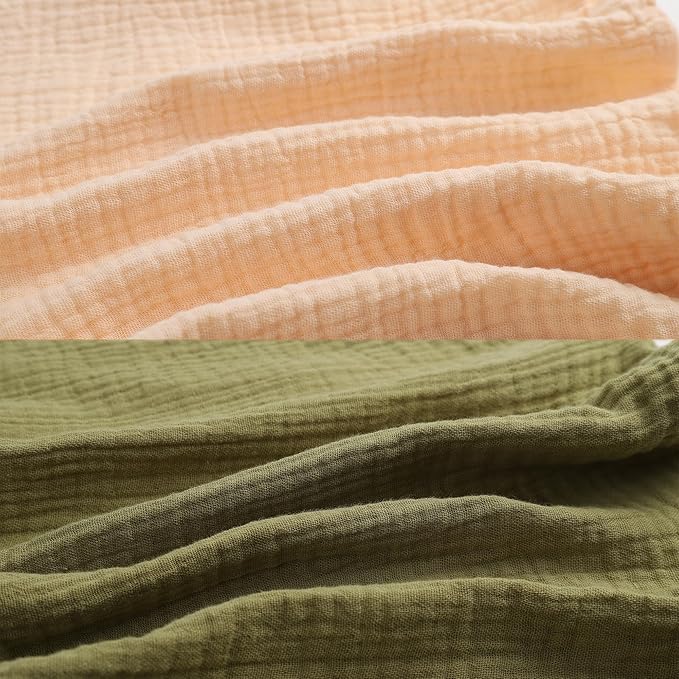 Onacosht Muslin Nursing Pillow Cover 2 Pack 100% Cotton Ultra Soft Breastfeeding Pillow Covers for Baby Boy and Girl, Light Green and Beige