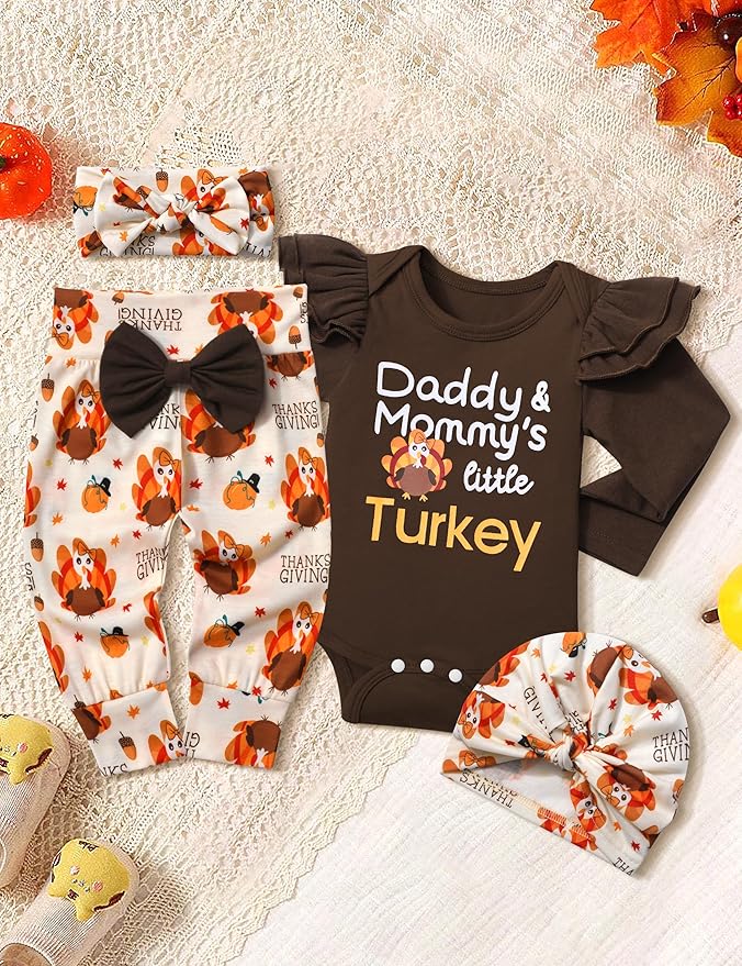 Infant Newborn Baby Girl Clothes Baby Girl Outfits For All Seasons Long Sleeve Snap Romper Pant Sets With Headband